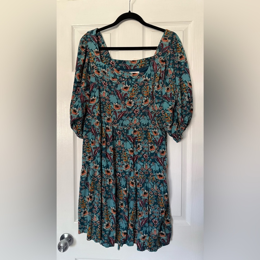 Maurice’s Teal Floral Prairie Dress